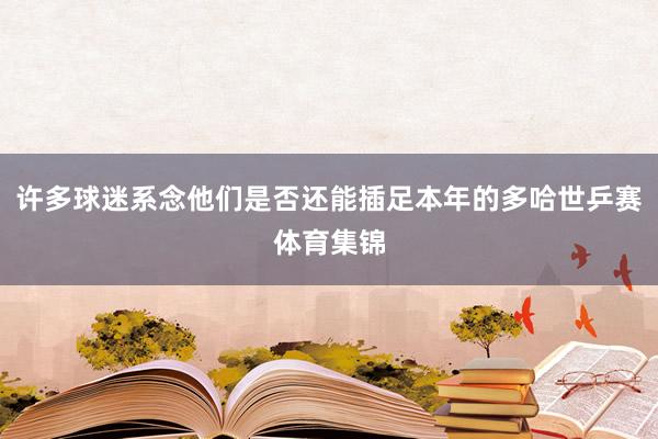 许多球迷系念他们是否还能插足本年的多哈世乒赛体育集锦