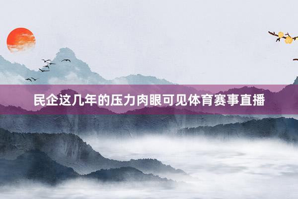 民企这几年的压力肉眼可见体育赛事直播