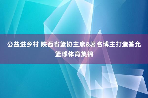 公益进乡村 陕西省篮协主席&著名博主打造答允篮球体育集锦