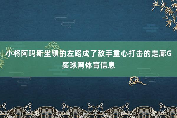小将阿玛斯坐镇的左路成了敌手重心打击的走廊G买球网体育信息