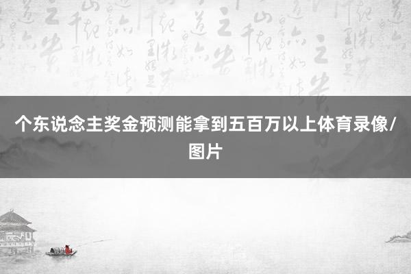 个东说念主奖金预测能拿到五百万以上体育录像/图片