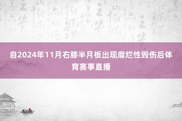 自2024年11月右膝半月板出现靡烂性毁伤后体育赛事直播