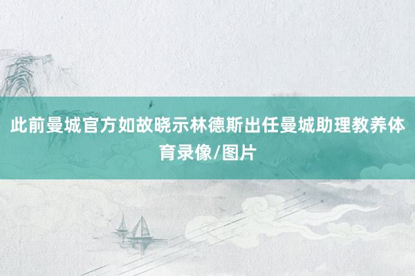 此前曼城官方如故晓示林德斯出任曼城助理教养体育录像/图片