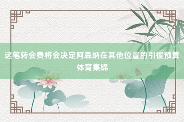 这笔转会费将会决定阿森纳在其他位置的引援预算体育集锦