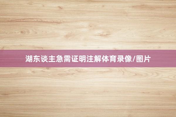 湖东谈主急需证明注解体育录像/图片