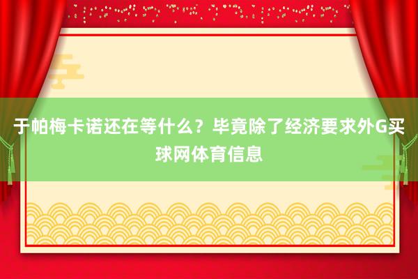 于帕梅卡诺还在等什么？毕竟除了经济要求外G买球网体育信息