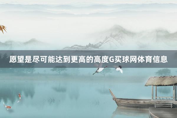 愿望是尽可能达到更高的高度G买球网体育信息
